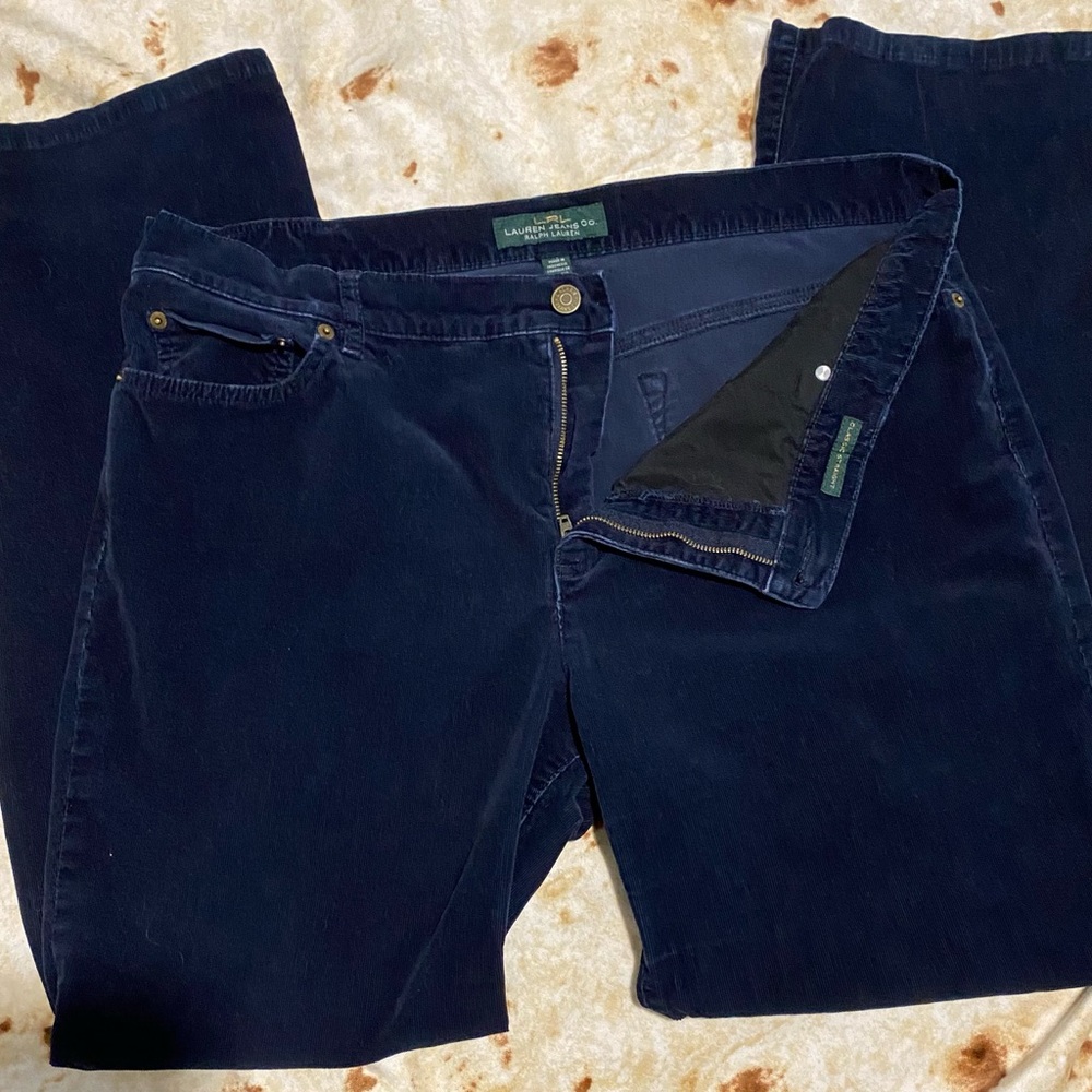 Lauren Jeans Co. Ralph Lauren Navy Corduroy Pants - Size 16